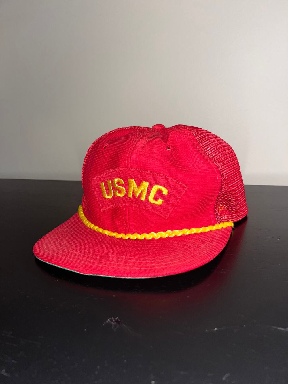 USMC Marine Corp Red Vintage Style Mesh Breathable Adjustable Snapback Hat
